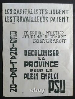 Affiche originale mai 68 PSU LES CAPITALISTES JOUENT poster may 609
