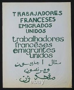 Affiche originale mai 68 TRABADORES FRANCESES EMIGRADOS poster may 1968 657