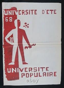 Affiche originale mai 68 UNIVERSITE D'ETE UNIVERSITE POPULAIRE poster 1968 465