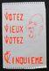 Affiche Originale Mai 68 Votez Vieux Votez 5ème De Gaulle Poster May 1968 288