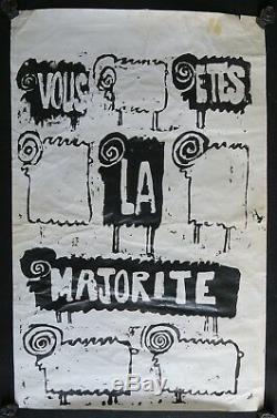 Affiche originale mai 68 VOUS ETES LA MAJORITÉ mouton poster may 1968 156