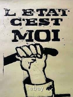 Affiche originale mai 68 l'ETAT C'EST MOI DE GAULLE poster may 1968 695
