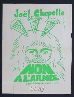 Affiche originale mai NON A L'ARMEE Insoumis Joel CHAPELLE poster 686
