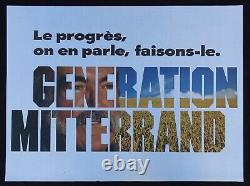 Affiche originale politique GENERATION MITTERRAND 1988 (2) 80X60cm poster 973
