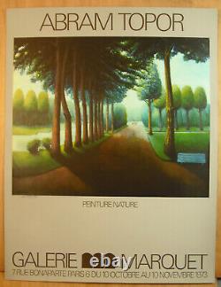 Affiche originale signée par l'artiste Abram Topor Galerie Marquet 1973 Poster