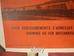 Affiche poster British rail Britain train Londres entoilée originale vers 1960