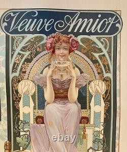 Affiche vintage Original French Art Nouveau Champagne Poster, Veuve Amiot 1890