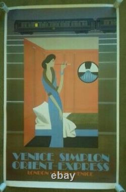 Ancienne Affiche Originale Venice Simplon Orient Express First Edition 1981