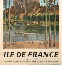 André Hambourg Affiche 1958 Idf Meaux Sncf Tourisme Original French Poster