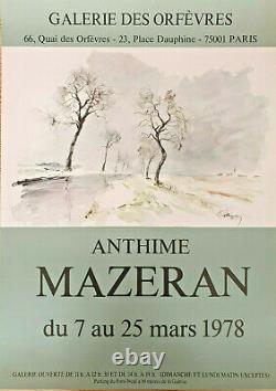 Anthime Mazeran Original Exhibition Poster G. Des Orfèvres Affiche 1978