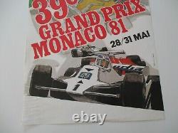 Ao951 F1 Original Affiche 39eme Grand Prix De Monaco 28/31 Mai 1981 Bon Etat