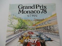Ao951b F1 Original Affiche Grand Prix De Monaco 6/7 Mai 1978 Bon Etat
