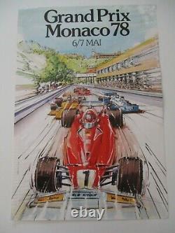 Ao952 F1 Original Affiche Grand Prix De Monaco 6/7 Mai 1978 Etat Moyen
