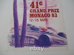 Ao953 F1 Original Affiche 41eme Grand Prix De Monaco 12/15 Mai 1983 Etat Moyen