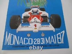 Ao955 F1 Original Affiche 45eme Grand Prix De Monaco 28/31 Mai 1987 Etat Moyen