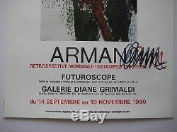Arman Armand Fernandez Affiche 1990 Signée Aux Feutres Handsigned Poster Nice
