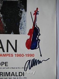 Arman Dessin Au Feutre Signé Sur Affiche Handsigned Felt Drawing On Poster Nice