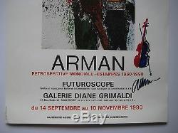 Arman Dessin Au Feutre Signé Sur Affiche Handsigned Felt Drawing On Poster Nice