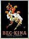 Bec-kina Litho Mich 1929 122x162cm Rugby Bordeaux Original Poster Affiche Ancie