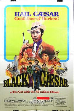 BLACK CAESAR Affiche originale. U. S. A. 1973 + France JAMES BROWN Soul Funk Poster