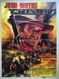 CHISUM (Affiche cinéma EO 1970) John Wayne Original Grande French Movie Poster