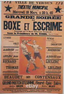 COLLECTION de 66 affiches originales entoilées sur la BOXE entre 1925 et 1970