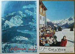 Chamonix Megeve St Gervais MtBlanc, 9 affiches anciennes/original travel posters