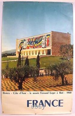 Cote D'azur Musee Fernand Leger Affiche Originale Poster Biot 1960