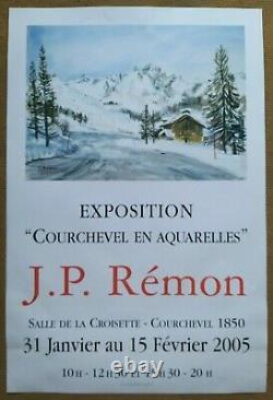 Courchevel Meribel Menuires 3 Vallees, 8 affiches anciennes ski/original posters