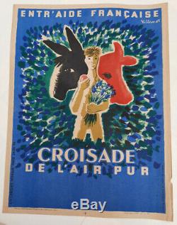 Croisade air pur & monuments, Villemot 2 affiches anciennes/original posters