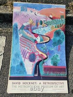David Hockney Affiche ORIGINAL ART POSTER 1988 Nichols Canyon The Met vintage