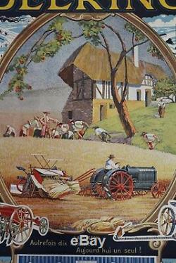 Deering Harvester 1929 Poster Affiche Originale Agricole Tracteur Tractor Ih