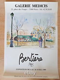 Denise Bertiere Affiche Originale D'exposition- Poster Quais De Paris 1989
