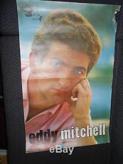 EDDY MITCHELL 60s RARE AFFICHE ORIGINALE FRENCH POSTER DISQUES BARCLAY