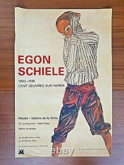 Egon Schiele Original Exhibition Poster Affiche Paris 1992