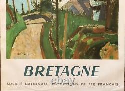 Genis Affiche Originale 1957 Bretagne Sncf Tourisme Railways French Poster