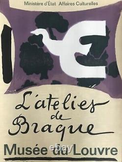 Georges Braque Affiche Litho Originale Louvre 1961 Mourlot French Poster Top +++