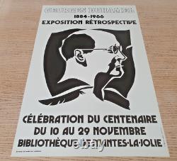 Georges Duhamel Affiche Originale D'exposition Poster Centenaire 1984