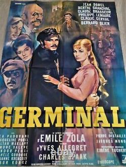 Germinal Affiche ORIGINALE Poster 120x160cm 4763 1963 Emile Zola Yves Allegret