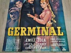 Germinal Affiche ORIGINALE Poster 120x160cm 4763 1963 Emile Zola Yves Allegret