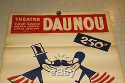Grande Affiche Théâtre Parisien Daunou Vintage Original Poster 148 x 100 cm