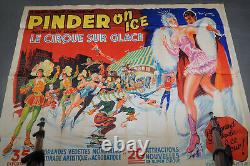 Grande affiche originale 118x160 cm cirque Pinder 1955, vintage circus poster