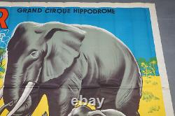 Grande affiche originale 120x160cm cirque Pinder, vintage circus poster