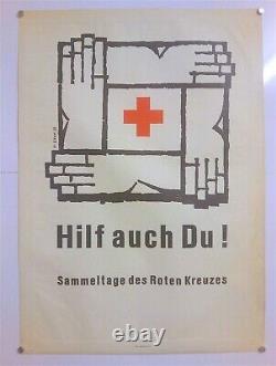 H. Bäur Roten Kreuzes Affiche Originale Poster Very Rare 1958