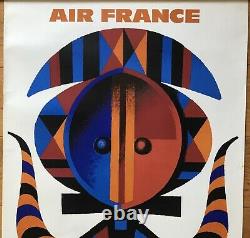 J Nathan Garamond Affiche Originale Air France Afrique Print 1960 French Poster