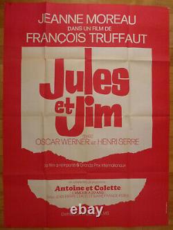 JULES ET JIM Jeanne Moreau F. Truffaut 1962 Affiche Originale 120x160 Poster