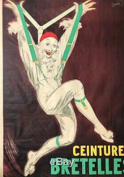 Jean Dylen Rare Affiche 1930 Bretelles Ceintures Filver Original French Poster