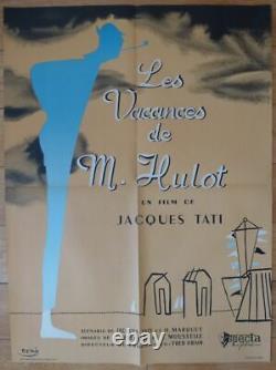 LES VACANCES DE MONSIEUR HULOT Tati Etaix 1953 Affiche Originale 60x80 Poster