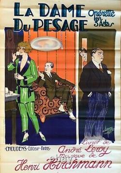 La Dame Du Pesage Affiche Lithographie Originale 1924 Clerice French Poster