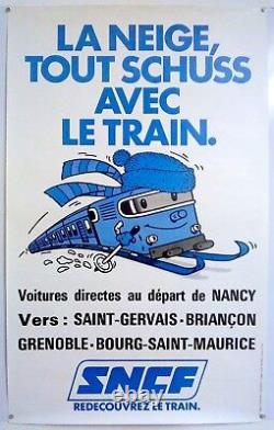 La Neige Tout Schuss Train Sncf Affiche Originale Poster 1970